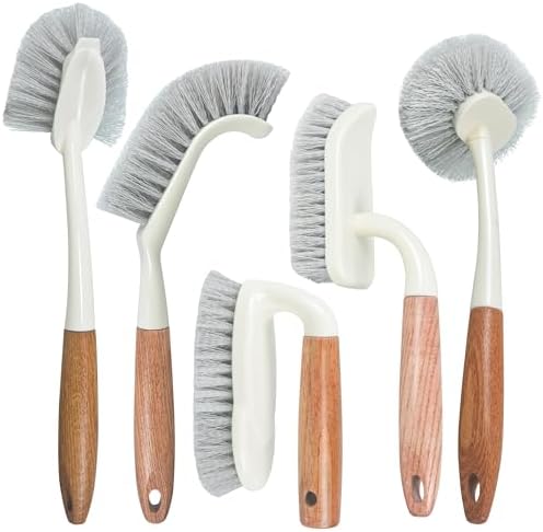 5-Pack Heavy Duty Scrub Brushes Set by Attoshow