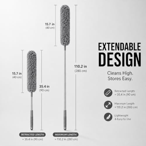 Microfiber Gap Duster with Extendable Long Handle, Bendable Cleaning Tool - Image 3