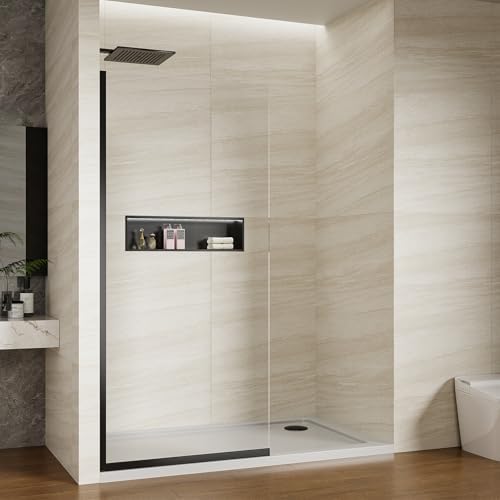Shower Screen 36" x 76" Shower Wall Panel Matte Black by ViivppaiShowerDoors