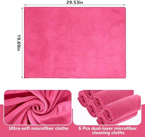 6 Pcs Extra Large Microfiber Cleaning Cloth Reusable Microfiber Towels Thick - Image 2