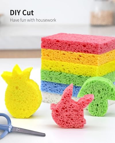 6 Pack Red Cellulose Scrub Sponge Non-Scratch Heavy Duty - Image 3