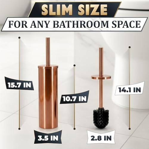 Bronze Toilet Brush and Holder Set - Image 2