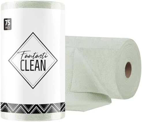 Fantasticlean Microfiber Cleaning Cloth Roll- 75 Sheets by Fantasticlean