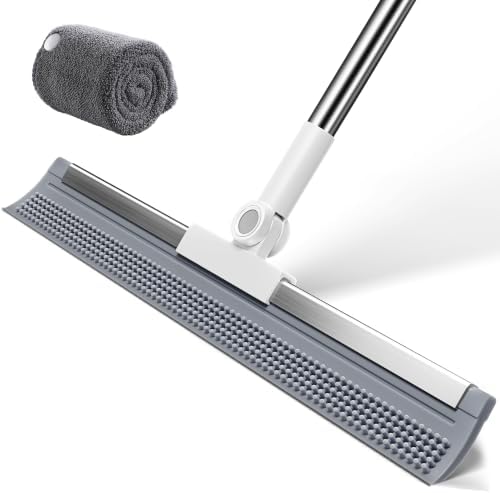 Floor Squeegee Broom with Rubber Scrubbing Teeth, 16 Inch 2-in-1 Magic Broom by Unknown