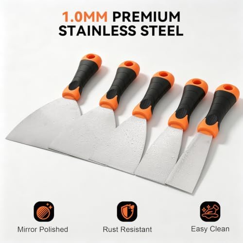 WEGAZ-5 Pack, Paint Scraper Tool，Multi-Use Painters Tool, 1.5 Inch Stainless - Image 3
