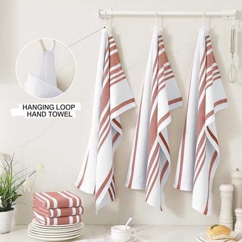 Homaxy Premium Cotton Stripe Kitchen Towels 8 Pack - Image 3