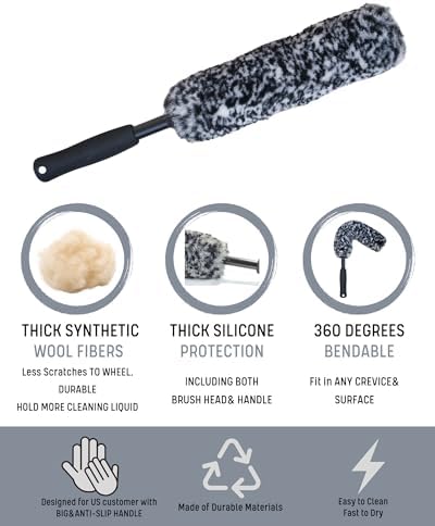 oesee PRO Choice 4 Pack Wheel Cleaning Brush Kit - Image 6