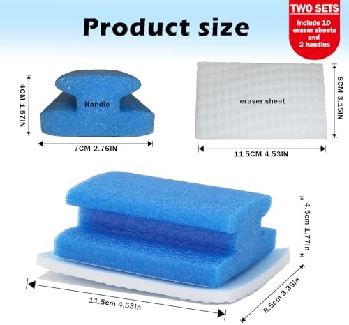 Magic Sponge with Handle | 2Reusable Handle+10Refill Pads | Multi-Use Clean - Image 4