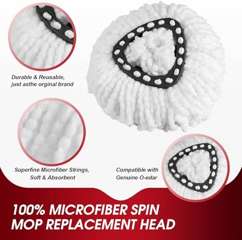 20 Pack Spin Mop Refills, 100% Microfiber Spin Mop Replacement Head - Image 3