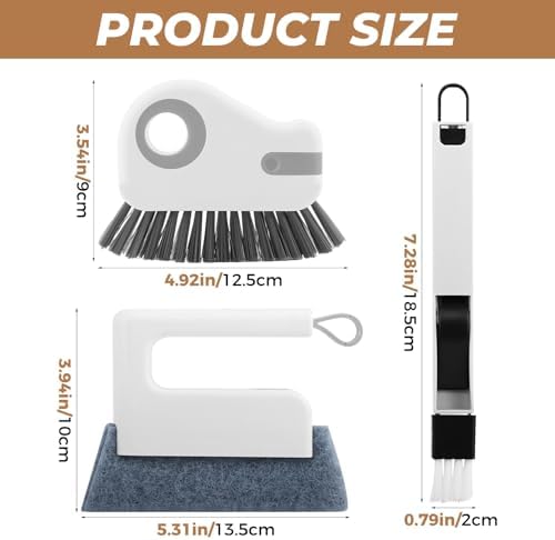 6Pcs Window Track Cleaner with Hard Bristle Brush & Scraper - Image 4