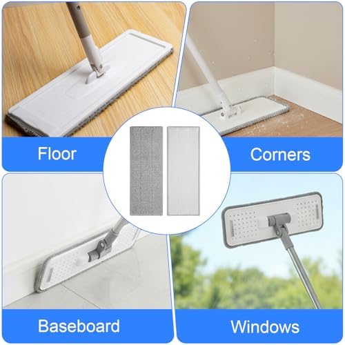 20 Pack 13 * 4.9" Generic Mop Pads Mop Head Refill Washable Wet/Dry Mops Flat - Image 7
