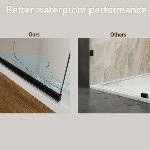 Shower Screen 34" x 74" Shower Wall Panel Matte Black - Image 4