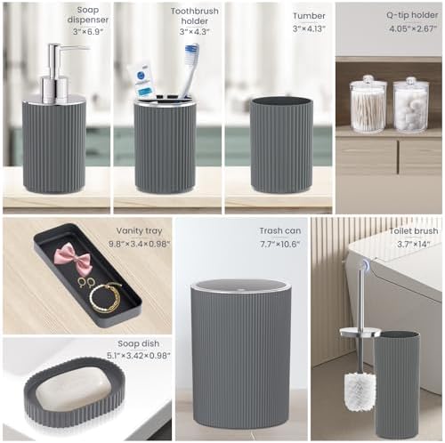 Grey Bathroom Accessories Set - Image 2