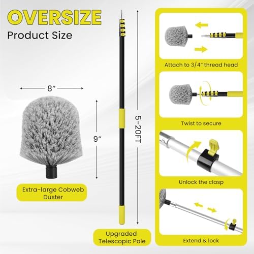 20FT High Reach Cobweb Duster - Image 3