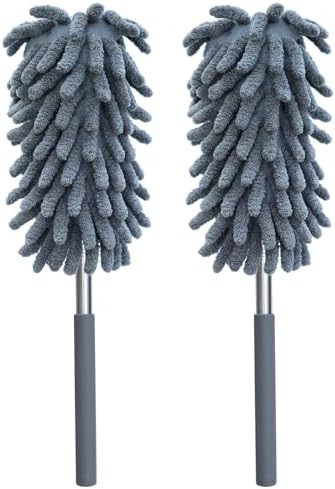 2 Pack Microfiber Duster for Cleaning, Washable Dusters, Extendable Pole by BAIDOON