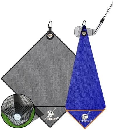 Magnetic Golf Towel with Upgraded Cleaning Pocket & Clip 20" x 20" by BoostYourOutdoorSportsGame