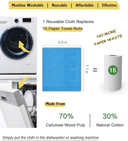 MoLKENE Swedish Dishcloths for Kitchen, 10 Pack Reusable Paper Towels - Image 4