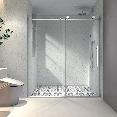 Favfurish 55"-60" W x 76" H Single Sliding Shower Door by Favfurish