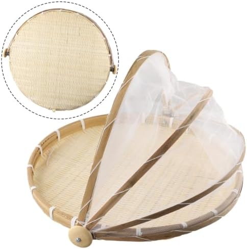 Hand Woven Serving Basket with Anti-Mosquito Net, Foldable Dustpan - Image 5