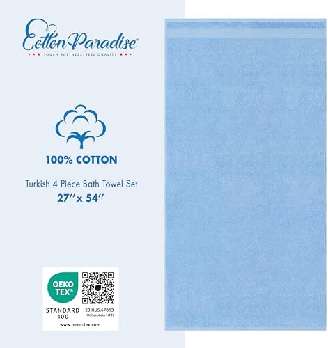 Cotton Paradise 100% Cotton Turkish Towel Set, Soft Absorbent Quick Dry - Image 4