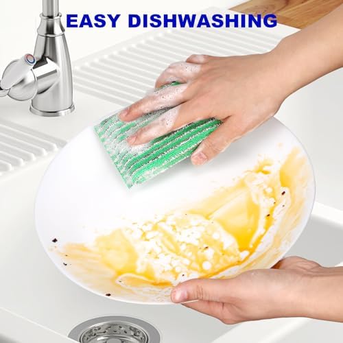 8-Pad Dish Sponges Kitchen, Non Scratch, 4 Colors, - Image 4