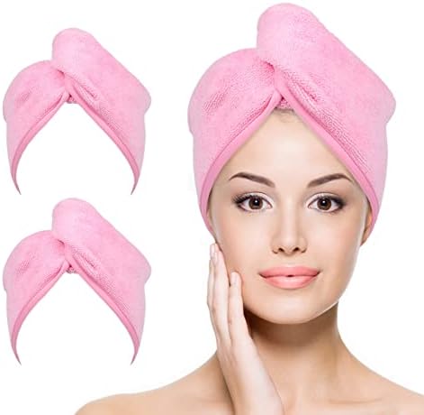 Microfiber Hair Towel Hair Wrap: 2 Pcs 10X26 Hair Dryer Women by YoulerTex