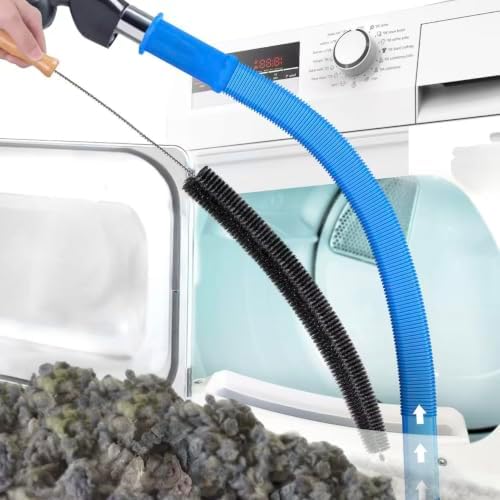 2Pcs Dryer Vent Cleaner Kit, Lint Brush & Universal Vacuum Hose Blue by PetOde