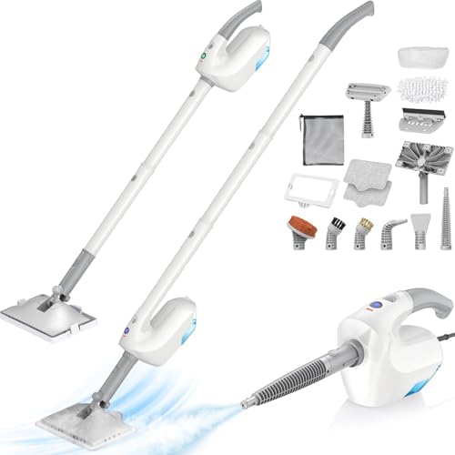 10-in-1 Steam Mop with Detachable Handheld Steamer by PureSwirlz