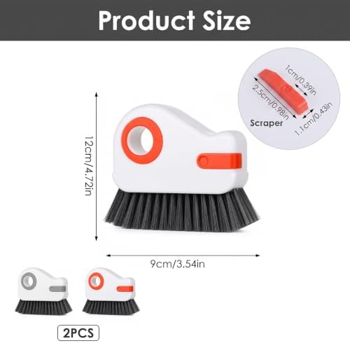2PCS Groove Cleaning Brush 2 in 1 Window Track Cleaner Crevice Clean Brush - Image 2