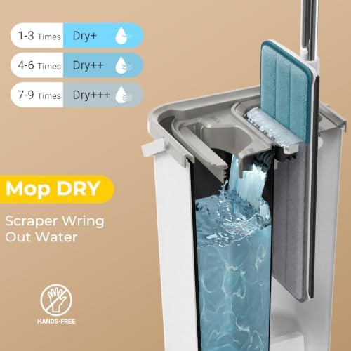 Midyb Mop and Bucket with Wringer Set, Hands Free Flat Mop System - Image 3