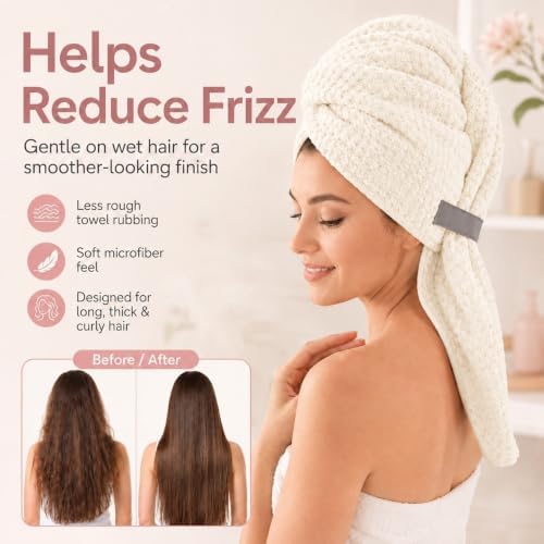 Large Microfiber Hair Wrap Towel - Image 5