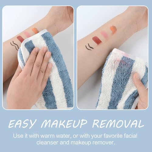 Microfiber Facial Cloths Fast Drying Washcloth 8x8inch Stripes 6 pack - Image 6