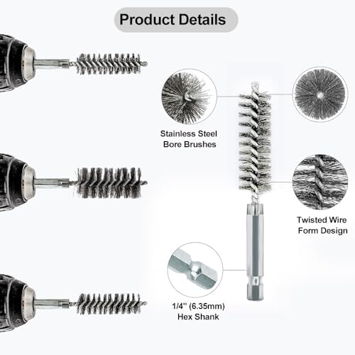 5Pcs 1" Stainless Steel Wire Bore Brush - Image 6