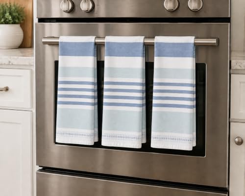 Serafina Home Blue White Kitchen Hand Dish Towels: Oversized 28" x 16" - Image 7