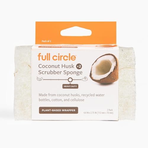 Full Circle Coconut Scrubber Sponges, Dual-Sided by FULLCIRCLE