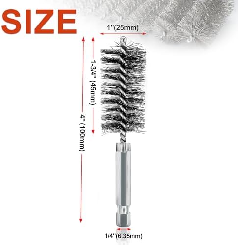 5Pcs 1" Stainless Steel Wire Bore Brush - Image 2