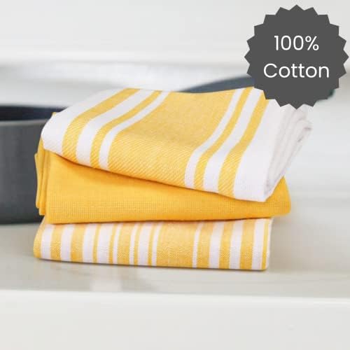 Cotton Clinic Assorted Kitchen Towels 5 Pack – Soft Absorbent Quick Drying - Image 3