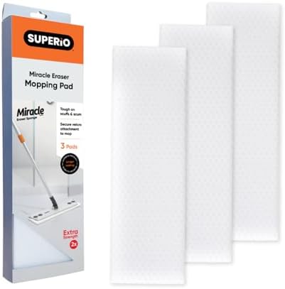 Superio Magic Eraser Mopping Pads, Miracle Sponges Mop Pad by Superio