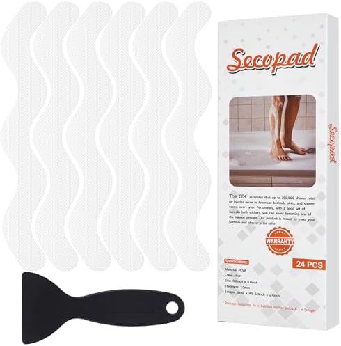 Secopad 24PCS Anti-Slip Shower Stickers by Secopad