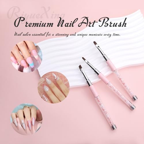 3PCS Nail Art Clean Up Brushes -Round/Angled Nail Brushes - Image 6