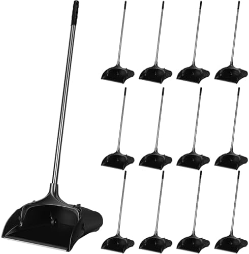 Maxcheck 12 Pcs 37'' Upright Lobby Dust Pan Plastic Bulk by Maxcheck