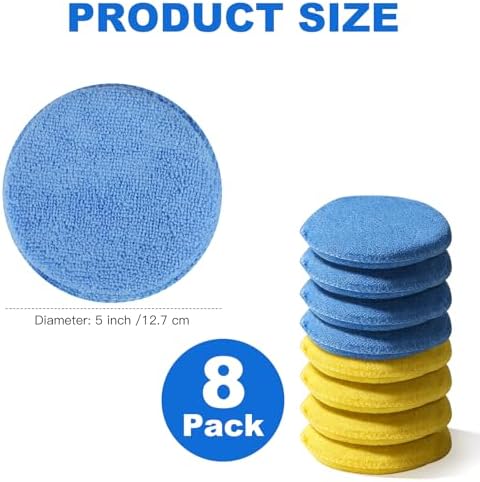 REGUICORP Polishing Pad 8 PCS, 5 Inch Diameter Round Microfiber Applicator Pad - Image 2