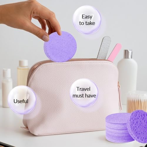 100-Count Facial Sponges Compressed Natural Cellulose Sponge Round Shape Face - Image 6