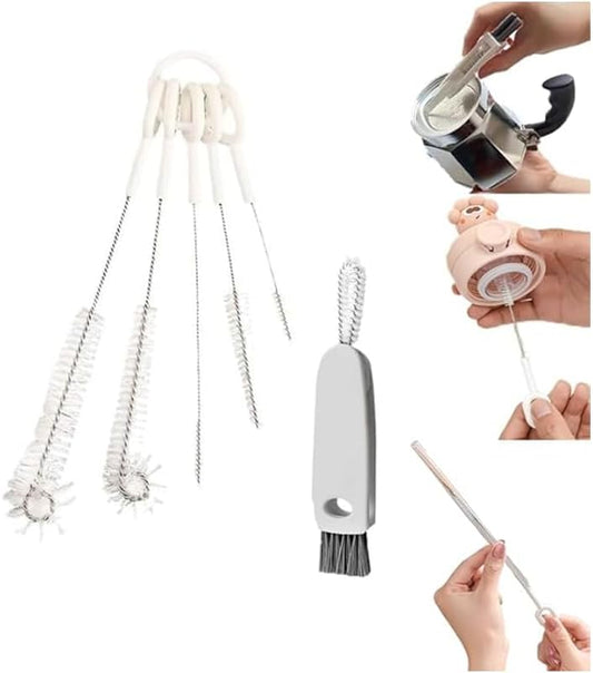 6-in-1 Bottle Cleaning Brush Set, Straw Cleaner, Bottle Brush, Lid Gap Cleaning by Unknown