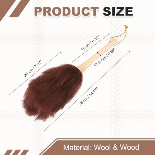 uxcell Wool Duster, 14.2" Natural Feather Cleaner Household Cleaning Duster - Image 2