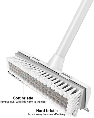 BOOMJOY Floor Scrub Brush with Long Handle, 2 in 1 Scrape and Brush, Stiff - Image 2