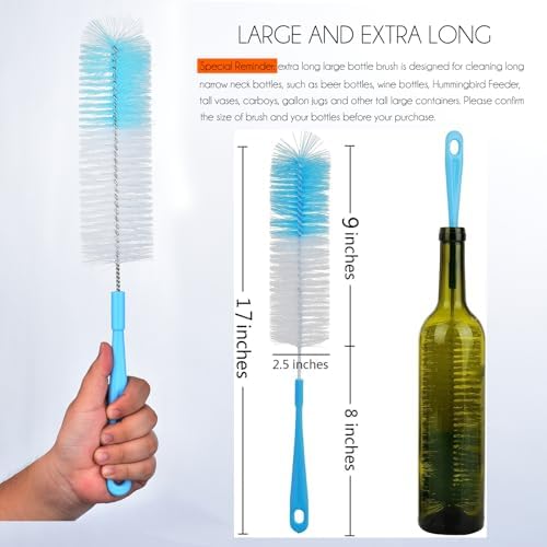 ALINK 17 inch Extra Long Bottle Cleaning Brush Cleaner - Image 2