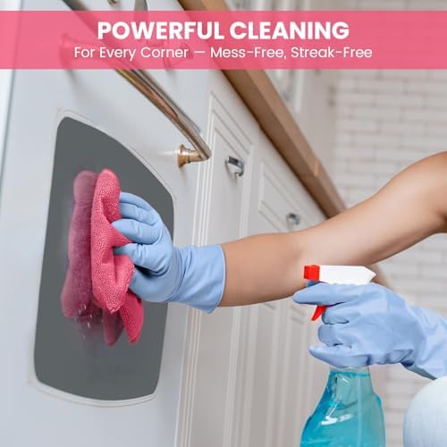 SIFANGKE Microfiber Cleaning Cloth, 12 Pack HotPink Cleaning Rags - Image 5