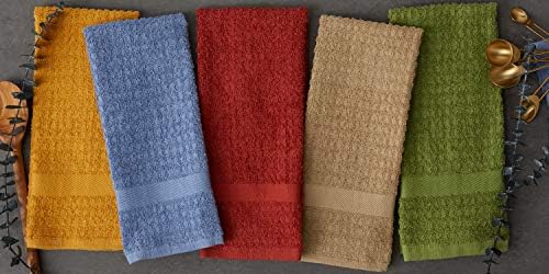 DII Basic Terry Collection Waffle Dishtowel Set, Solid Antique Green, 4 Piece - Image 6