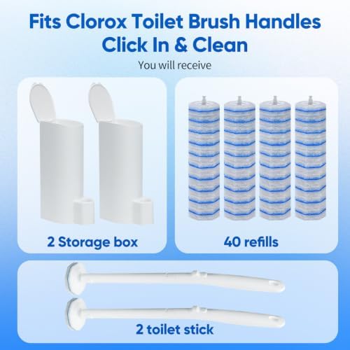 2 Disposable Toilet Brush and Holder Set, - Image 2